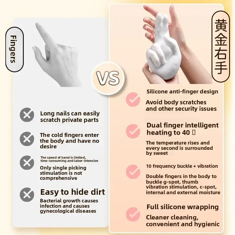 G-spot Vibrator Vagina Massager Wholesale Realistic Finger Flapping Clit Stimulator Heating Flexible Hands Sex Toy for Women 18+