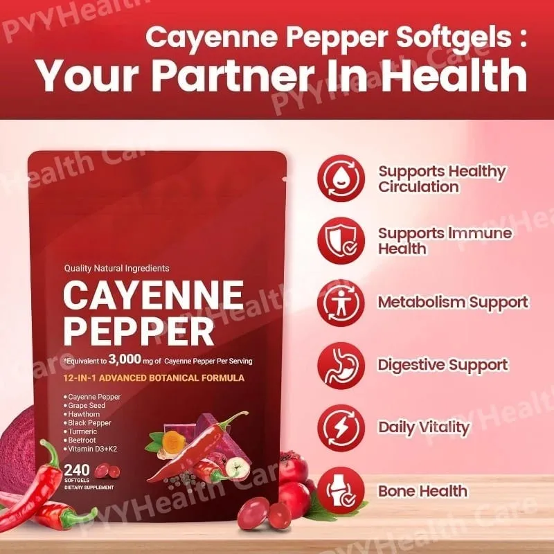 Tobolky z kajenského pepře s kurkumou z hroznových semínek, červené řepy, vitamíny D3 K2 E, bylinný doplněk — image 3