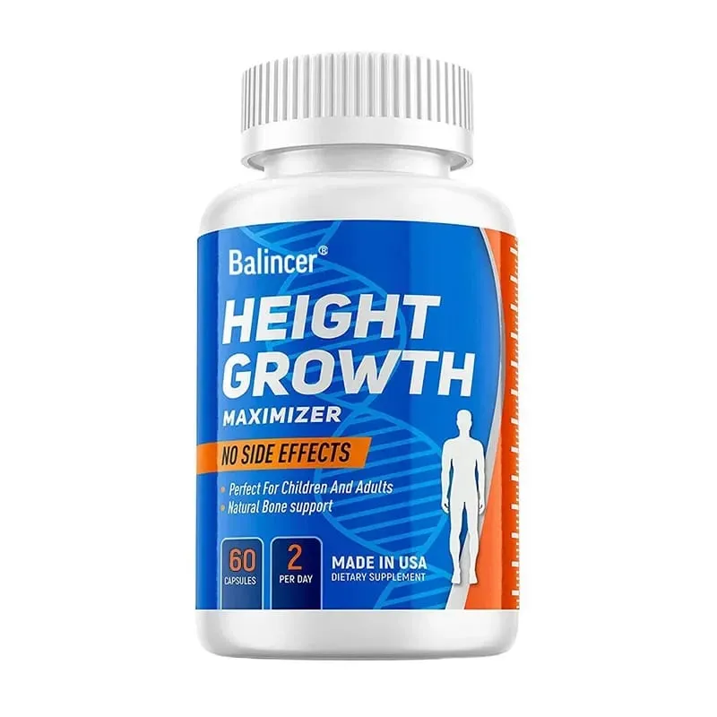 Growth Capsules Height Growth Maximizer for Bone Strength Made in USA Natural Height Increase Supplement