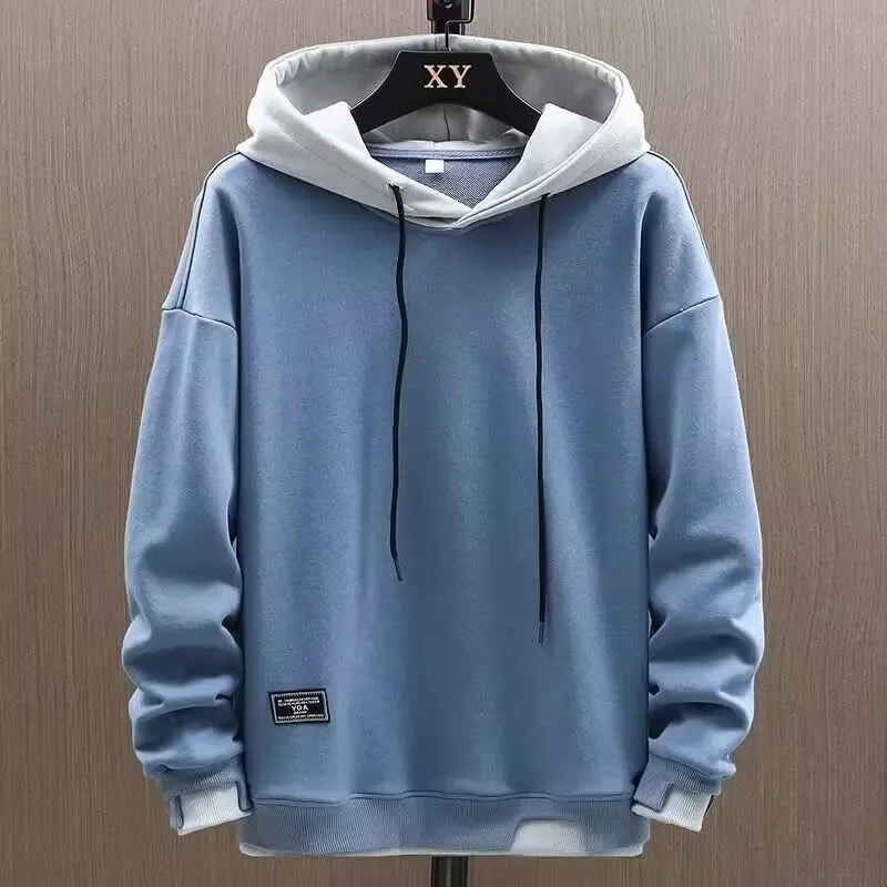 2025 herbst Männer Hoodies High Street Pullover Langarm Patchwork Sweatshirt Männer Mode Streetwear Hoodie Harajuku — image 5