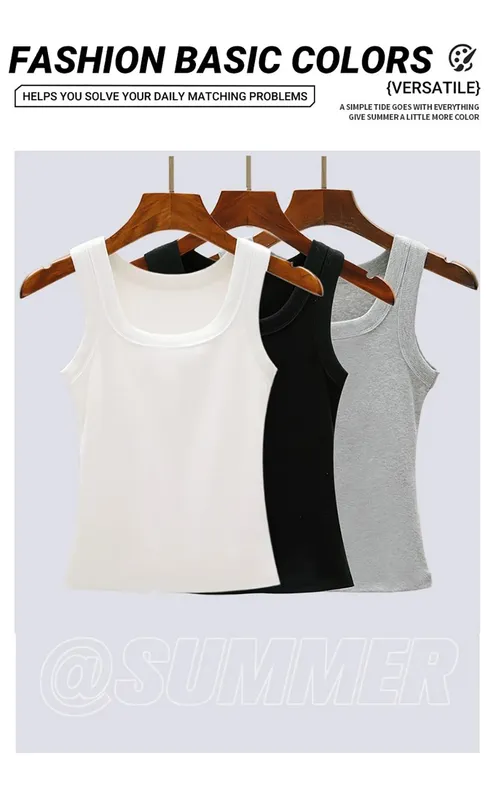 Summer Tight Tank Top Breathable And Comfy Sleeveless Ves For Women's Summer Outfits Camisole Tank Top Beauty Back Underwear