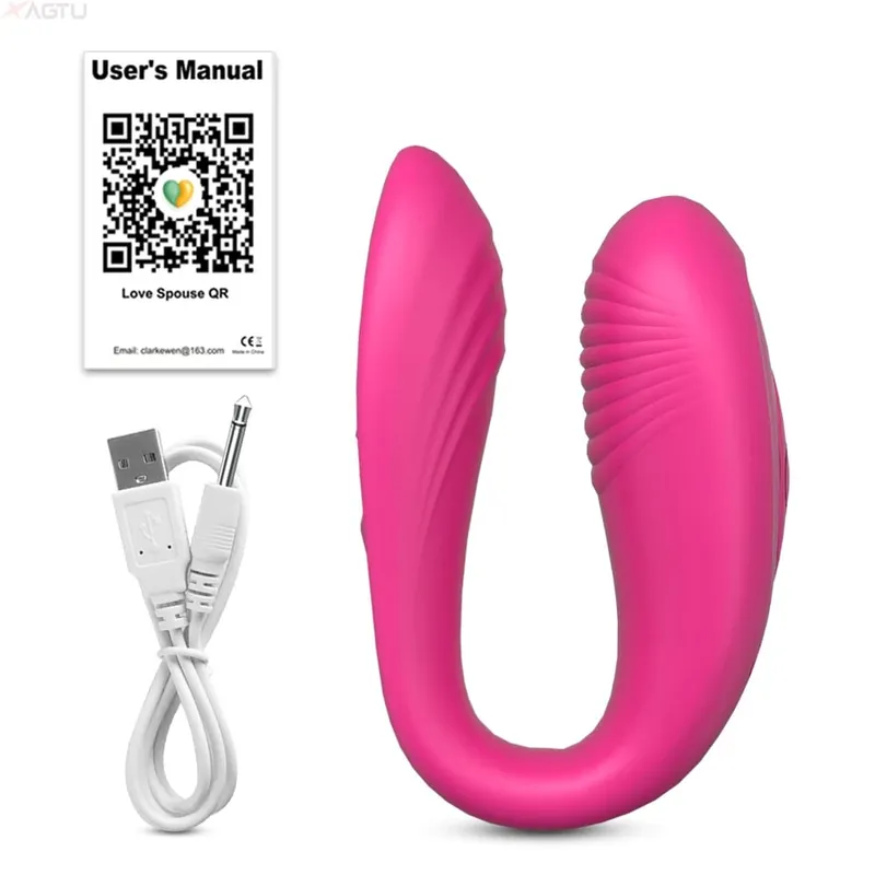 Erotic Wireless Remote Control Clitoris Vibrator U Shape Dildo G Spot Clitoris Stimulat Vibrator Sex Toy for Women Adult Couples