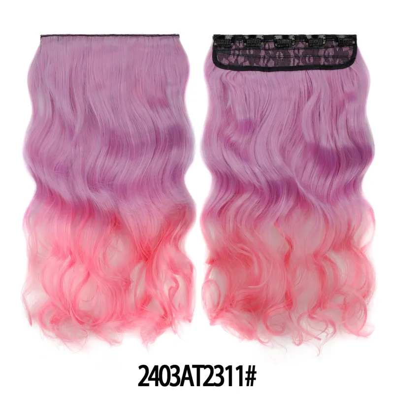 Jeedou One Piece 5 Clips Wavy Ombre Clip In Hair Extensions Long Water Wave Συνθετικά Σγουρά Μαλλιά Κομμάτι Rainbow Χρωματιστά Μαλλιά — image 29