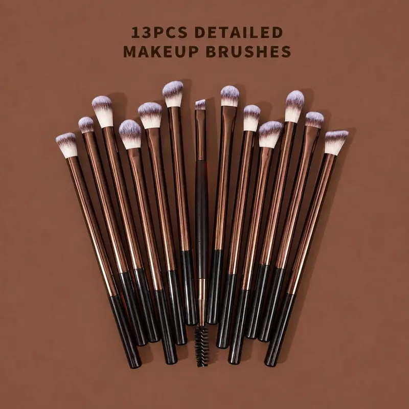 14Pcs Professional Makeup Brush Set Soft Synthetic Hair Foundation Powder Blush Eyeshadow Blending Brushes With Storage Bag