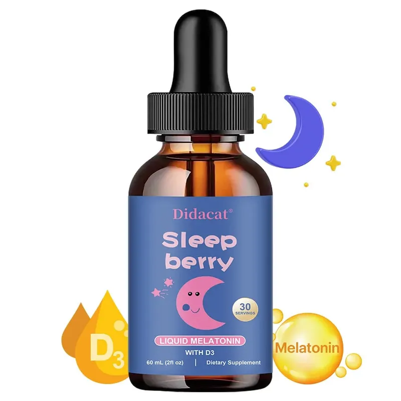 Liquid Melatonin - may Elderberry at Vitamin D - Immune System Sleep Support - Melatonin Drops