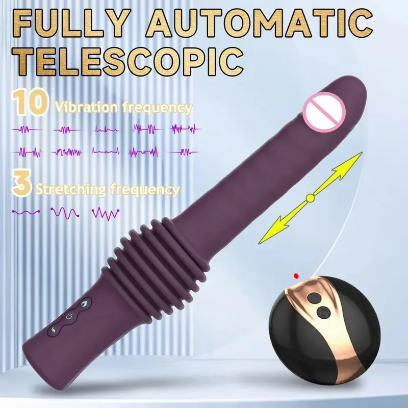 Telescopic Automatic Sex Machine Remote Control Dildo Vibrators Heating Massager G Spot Thrusting Retractable Sex Toy For Woman