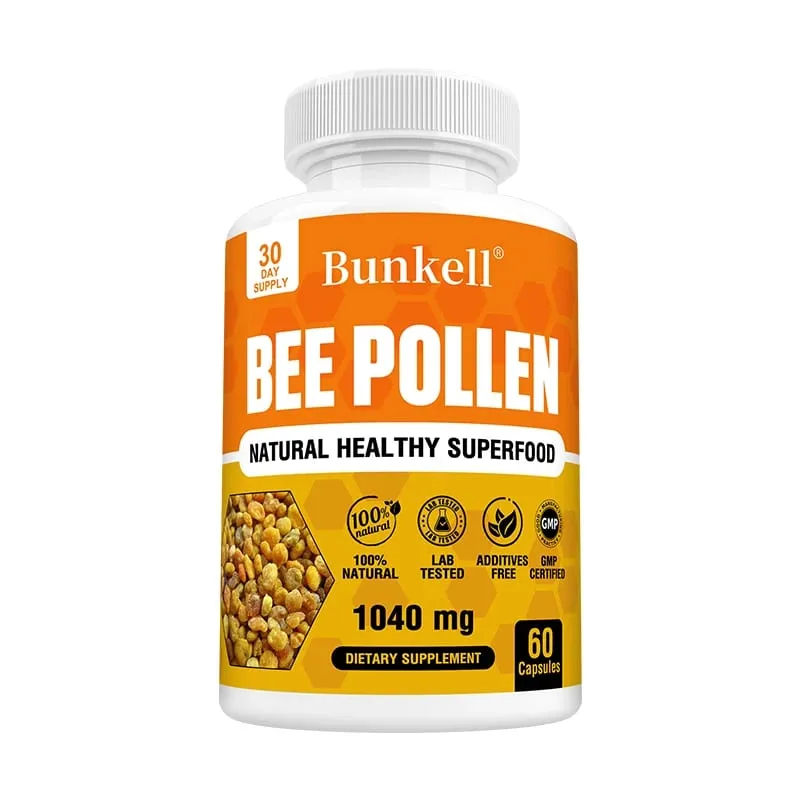 Bee Pollen Supplement 100% Natural Raw Bee Pollen Vegetarian Capsules Probiotic Superfood Digestion Immune Support & Energy — image 9