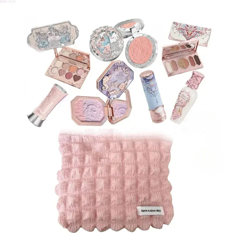 Flower Knows Makeup Set Gift Box Butterfly Cloud Shoulder Cosmetics Lipstick Lip Blush Eyeshadow Makeup Bag