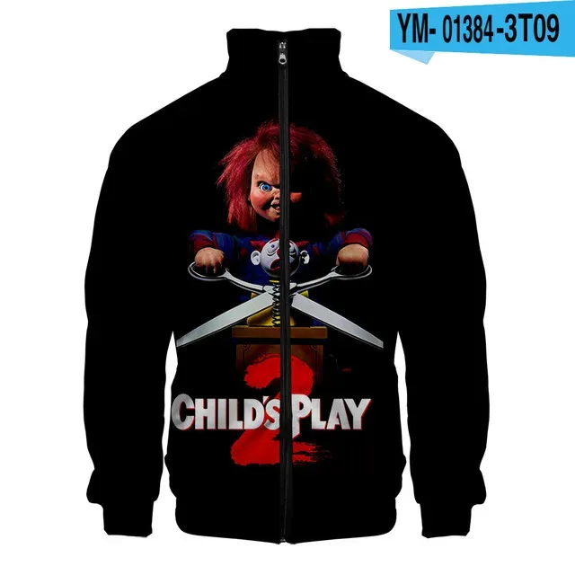 Coats Horror Movie Chucky Stand Collar Jackets Seed of Chucky Sweatshirt Cosplay Costume Long Sleeve Zipper Hoodies