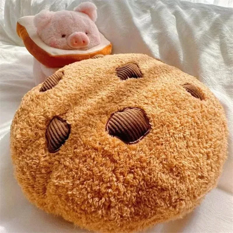 1pcs Soft Cookie Pillow Cartoon Cookies Plush Seat Cushion Food Children Children Girls Birthday Room Decoration New Year Gift — image 7