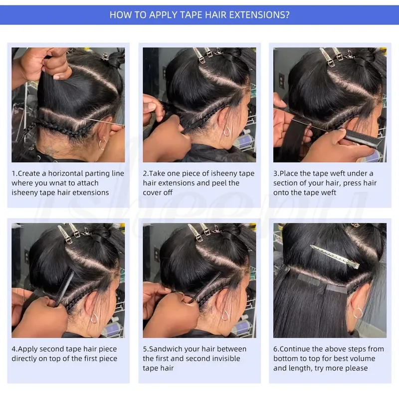 Jet Black Afro Kinky Curly Tape In Human Hair Extensions for Chocolate Women Tape Ins Hair Extension Tape on For Salon 20pcs — image 6