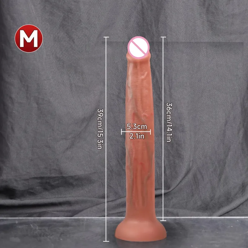 Dlouhé dildo Realistický tvar hada Jedna vrstva Silikon Velký penis Měkký Anální Sex Hračky Přísavka Dick pro ženy Bod G Orgasmus 18+