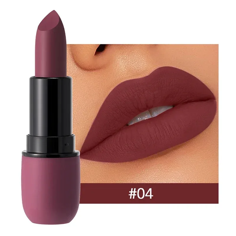 6-Color Matte Lipstick Sexy Velvet Lips Smooth Contour Pencil Brown Lip Waterproof Long-Lasting Color Lips Lipgloss Makeup