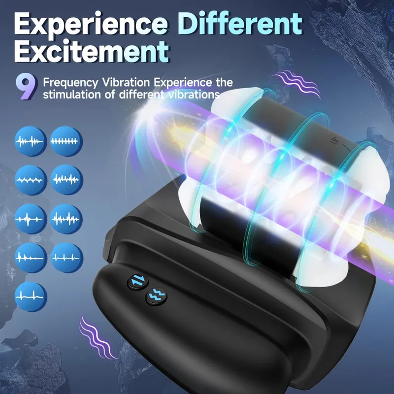 Male Masturbation Cup Thrusting Vibrator Sex Toys for Men App Contorl Pocket Pussy with Holder Adult Sexy Product 18+