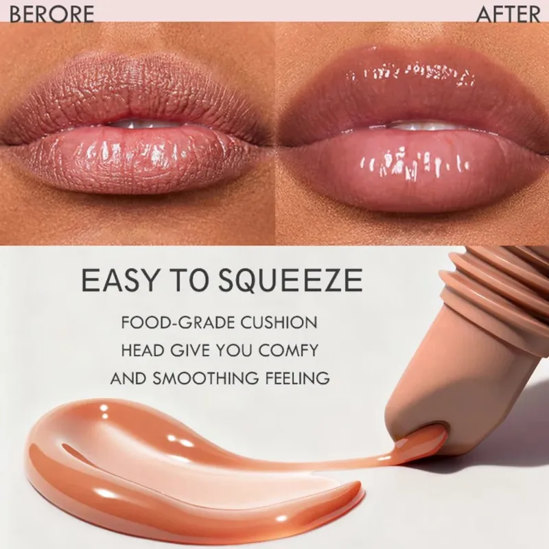 Vanilla Beige Lip Balm Moisturizing Transparent Lipstick Set Smooth Soft Tube Mirror Lip Gloss Lip Makeup — image 5