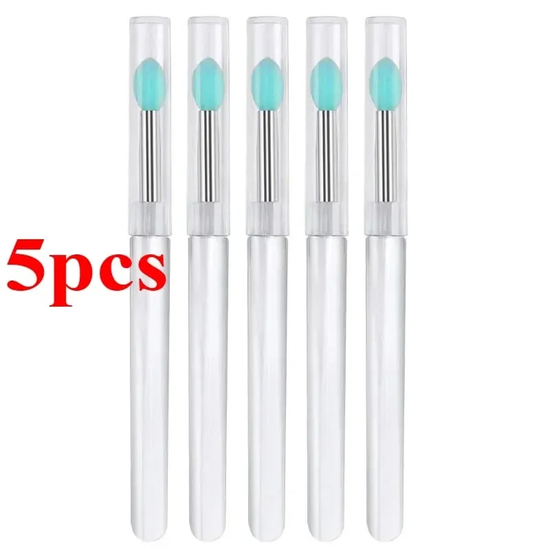 3/5/10Pcs Soft Silicone Lipstick Brush Lip Stick Applicator Portable Clear Handle Clean Microbrush Lipgloss Beauty Tool — image 13