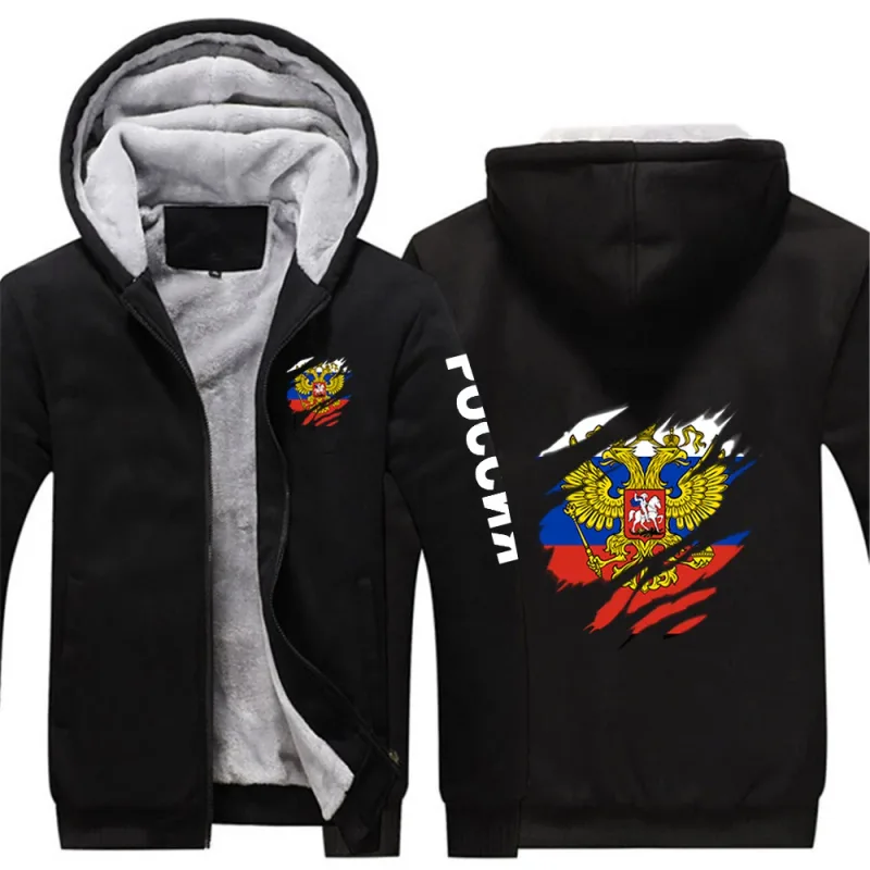 2025 Russia Badge Jacket Autumn And Winter Man's Cold Resistant Mountaineering Clothing Coat Russian Flag Logo Print Hoodies — image 5