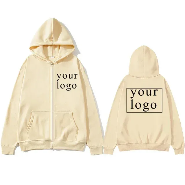 2024 New Fashion Your Own Design Brand Logo/Picture Personalized Custom Anywhere Men Women DIY Zipper cardigan hoodie — image 14