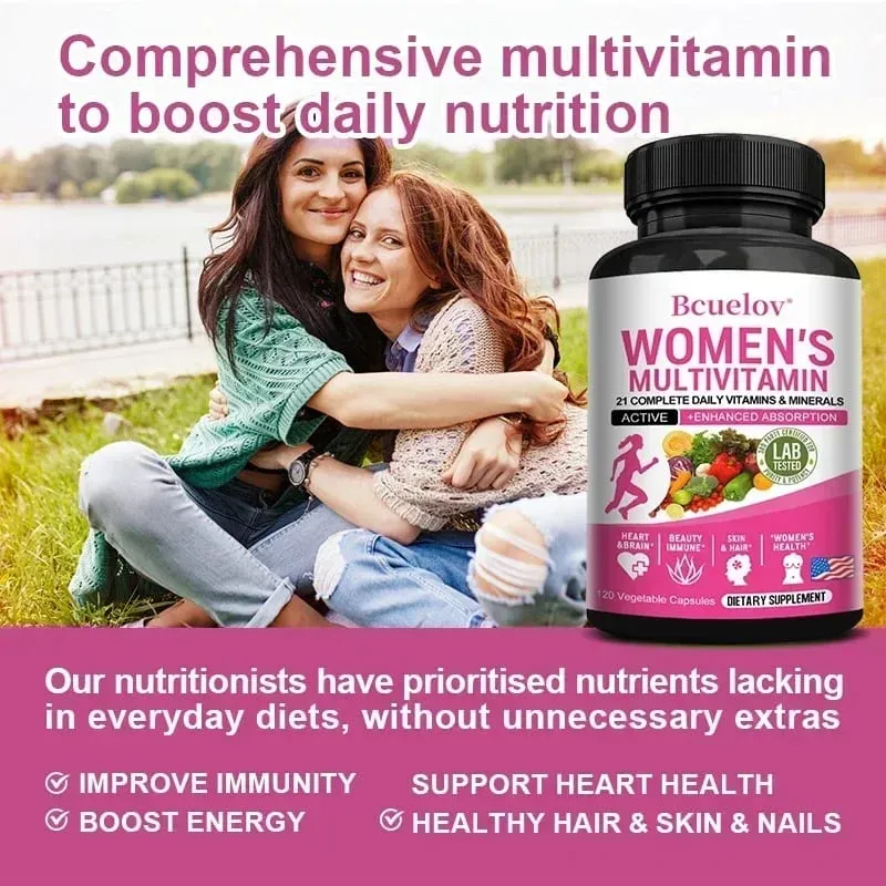 Women's Daily Multivitamin and Multimineral Supplement for Energy Heart Joints Bones Skin Immunity Focus Vitamins ACEDK