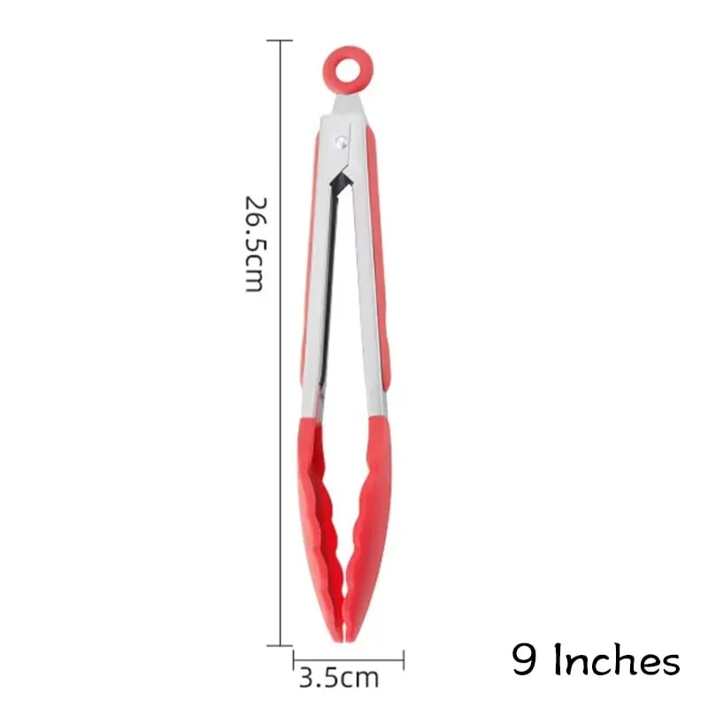 Silicone Tongs Kitchen Stainless Steel BBQ Non-Stick Kitchen Utensils Barbecue Cooking Tong With Joint Lock Kitchen Accessories — image 6