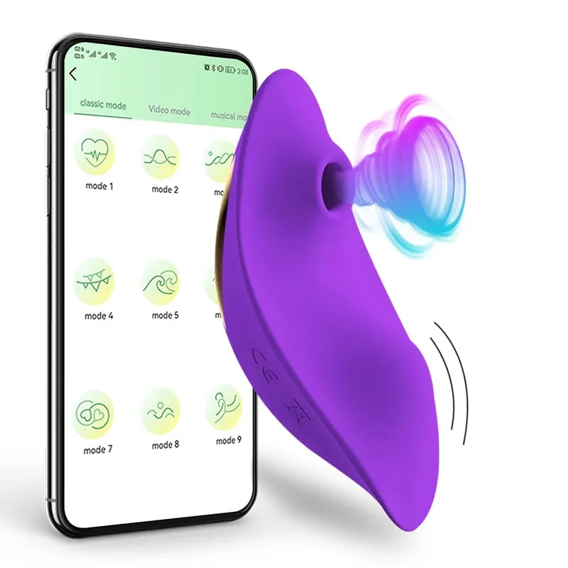 APP Sucking Vibrator Female Bluetooth Sucker Clitoris Stimulator Adult Goods Sex Toy for Women 's Panties — image 1