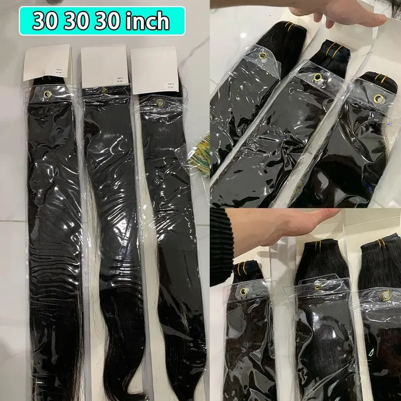 Raw Virgin Clip In Hair Extensions Human Hair Vietnamese Straight Clip In Natural Black Clip Ins Unprocessed Hair 100g 7Pcs/Set — image 7