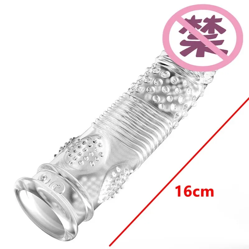 Realistisk Penis Extension Cock Sleeve Genanvendelig Silikone Penis Forstørrelse Forsinkelse Kondomer Til Mænd Dildo Enhancer Sexlegetøj Erotisk butik — image 17