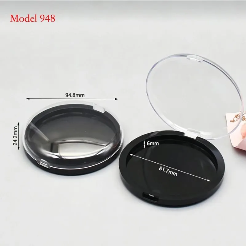 Harga Batch Untuk Warna Hitam Bentuk Bulat Plastik Kemasan Makeup Wadah Bedak Kompak Kosong Wadah Perona Pipi Bedak — image 4