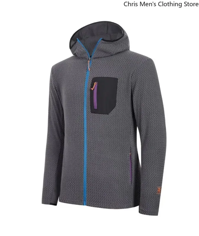 Cappotti con cerniera da uomo di alta qualità per l'autunno/inverno Cappotti caldi con cappuccio alla moda e versatili Felpe sportive casual per fitness — image 3