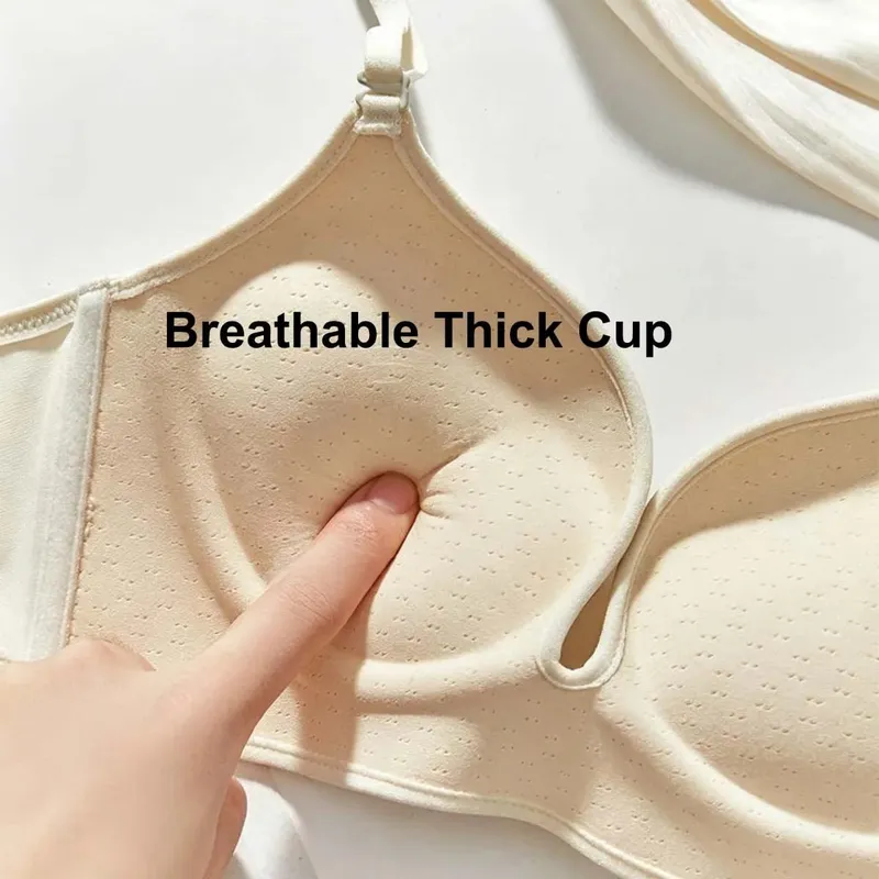 Reggiseno push-up senza cuciture ultra spesso da 10 cm da donna, intimo regolabile per seno piccolo, biancheria intima comoda — image 4