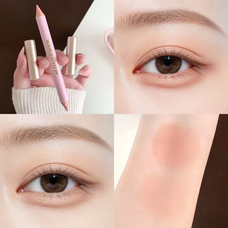 Double Ended Lying Silkworm Pencil Highlighter Makeup Pen Matte Natural Brighten Eyelid Shadow Stick Pink Apricot Eyes Cosmetics
