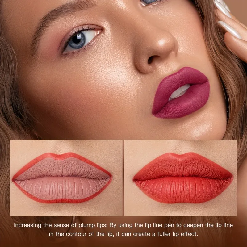 6 Color Waterproof Lip Liner Pencil Long Lasting Natural Lipliner Pen Red Contour Tint Sexy Dark Red Pink Matte Lipstick Pencil — image 7