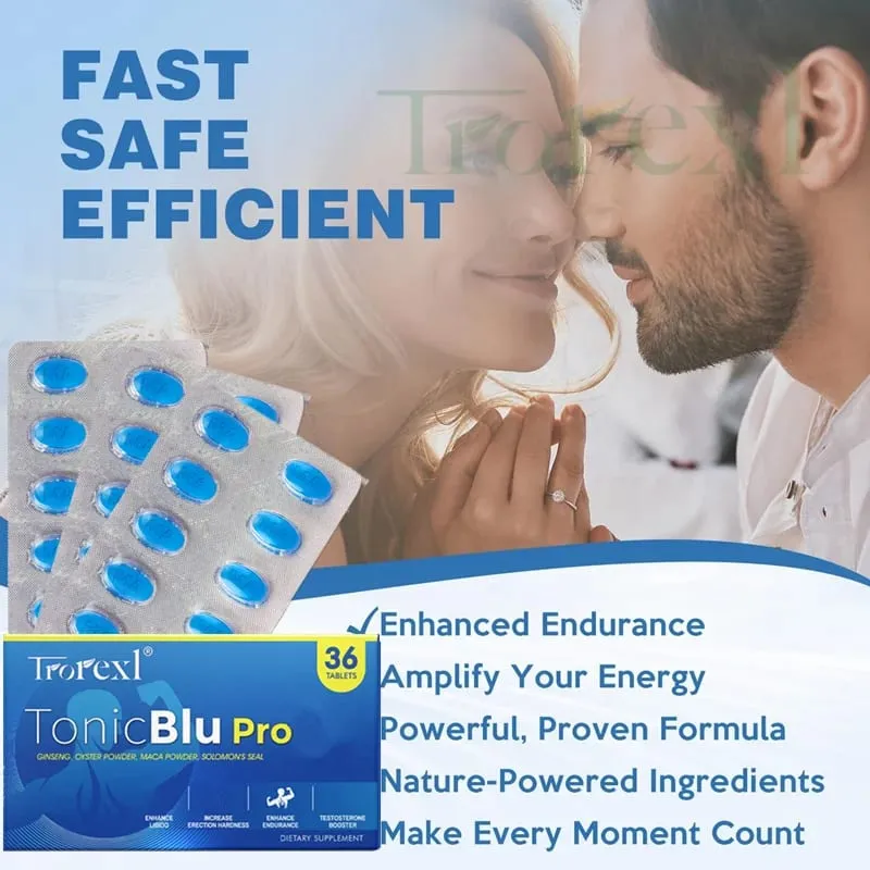 Trorexl-Tonic Blue Pills 36 Tabletten – Fortschrittliche Steigerung der männlichen Leistungsfähigkeit, steinharter Ausdauerfluss| Laborzertifiziert getestet — image 1