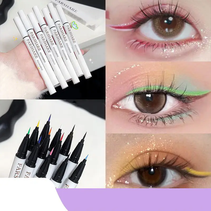 Αδιάβροχο στυλό ματιών 12 χρωμάτων Ultra-fine Tip Liquid eyeliner μακράς διαρκείας Eye Liner Quick-Dry Πολύχρωμο μακιγιάζ για Cosplay