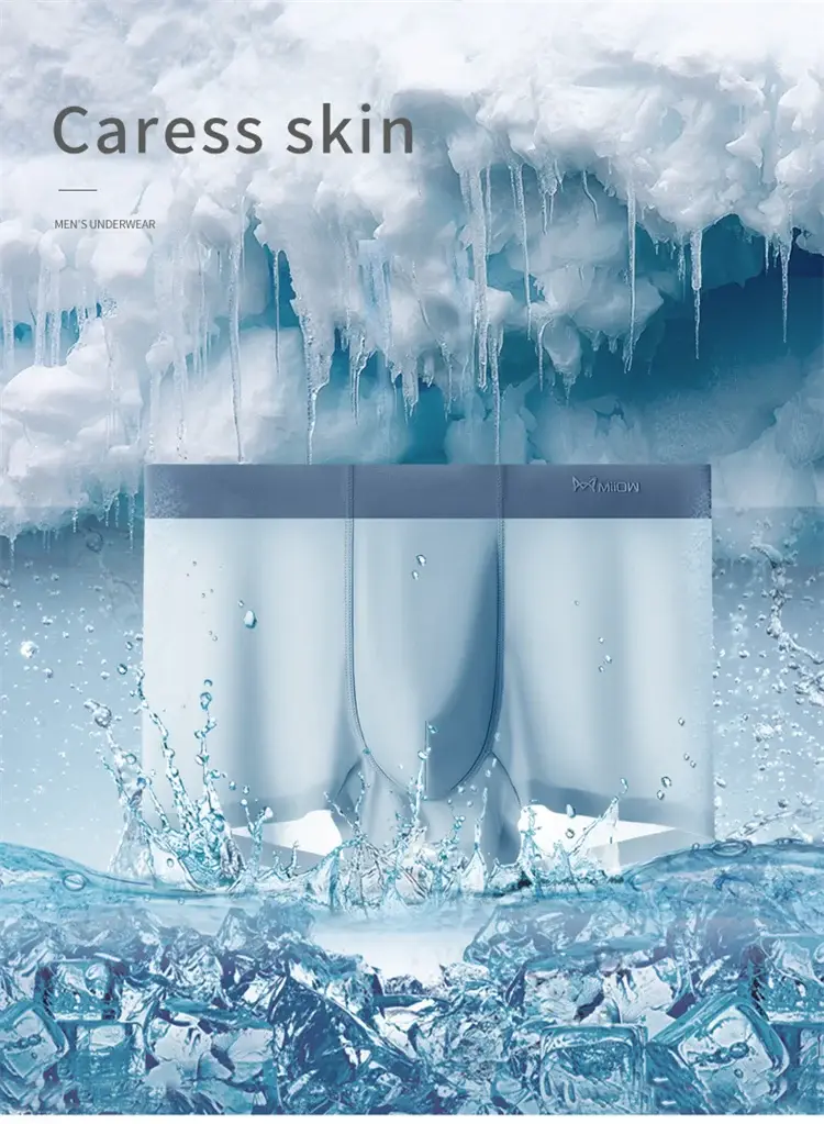 MiiOW 3pcs 120D Ice Silk Seluar Dalam Lelaki Seluar Dalam Seksi Seksi Nipis 3A Graphene Antibakteria Seluar Dalam Lelaki Seluar Dalam Lelaki Lancar — image 1