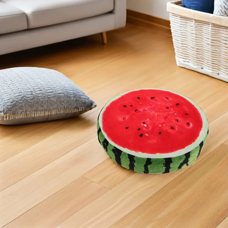 Oreiller en forme de pastèque, Design réaliste 3D, coussin décoratif doux et confortable pour salon, chambre à coucher, coussin de siège de canapé — image 3