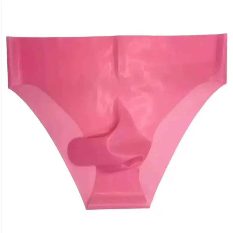 Rubber Men's Sexy Latex Underwear Seamless Sheath Briefs See-Through Sissy Panties Couple Lingerie Low Waist Erotic Underpants — image 1