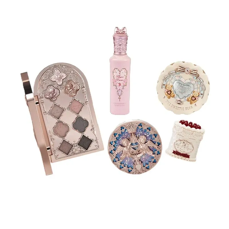 Flower Knows Complete Makeup Gift Set Shimmer Eyeshadow Silk Satin Blush Lip Glaze & Liquid Concealer All-in-One Collection