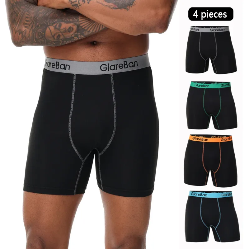 4pcs Set Mid-Long Boxer Shorts Men's Underwear Male Underpants for Men Homme Boxershorts Slips Soft Panties Brand Sexy — image 2