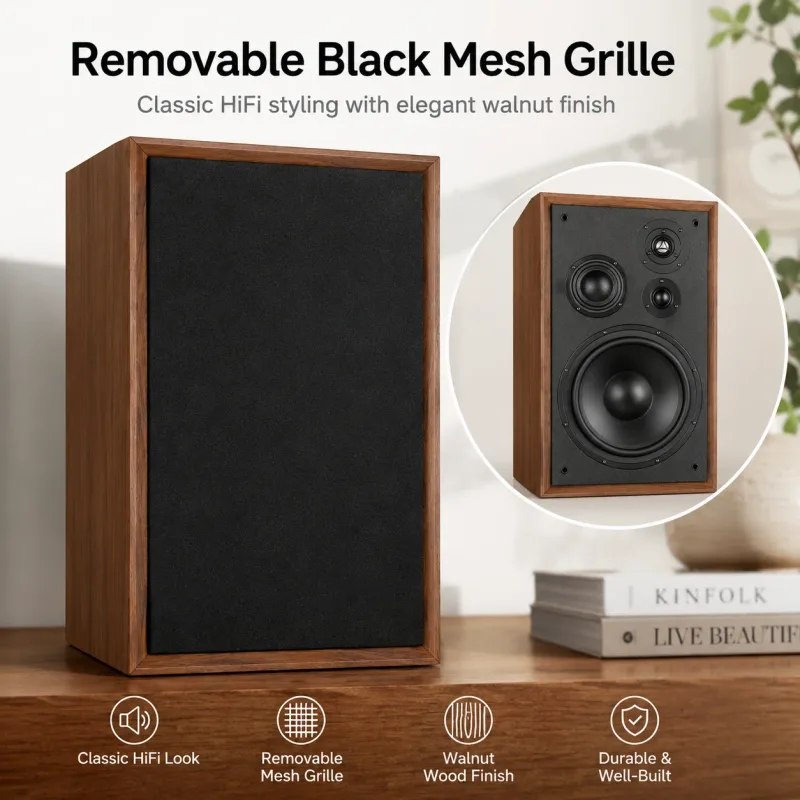 280W*2 8/10Inch High Power Bookshelf Speaker 4-Way 8Ohm Wooden Surround Speaker Hifi Fever Passive Sound Box for Home Theater TV