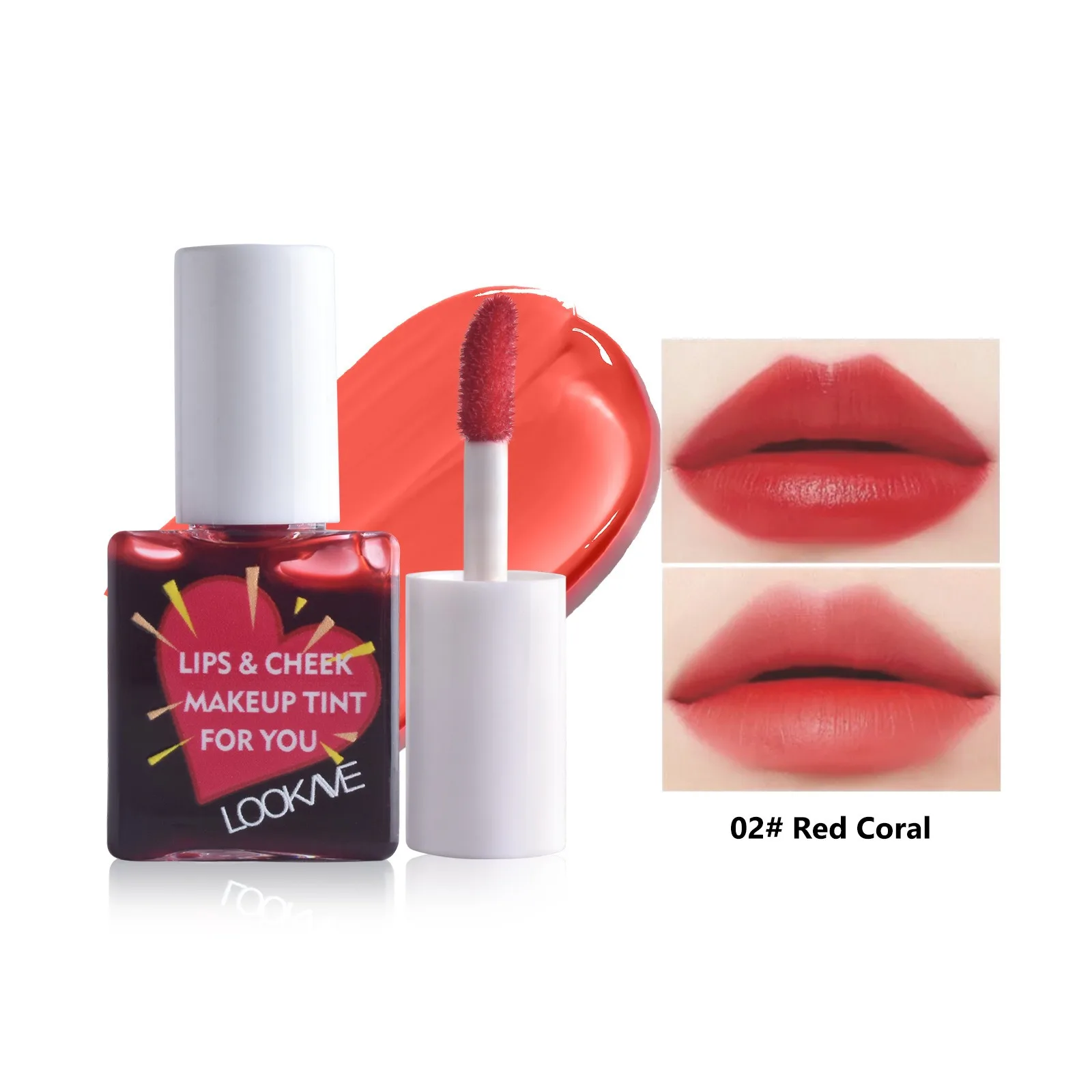 Lip Cheek Water Tint Matte Lip Stain Moisturizing Fruit Liquid Lipstick Blush 6Color Lip Gloss Long Lasting Waterproof Cosmetics
