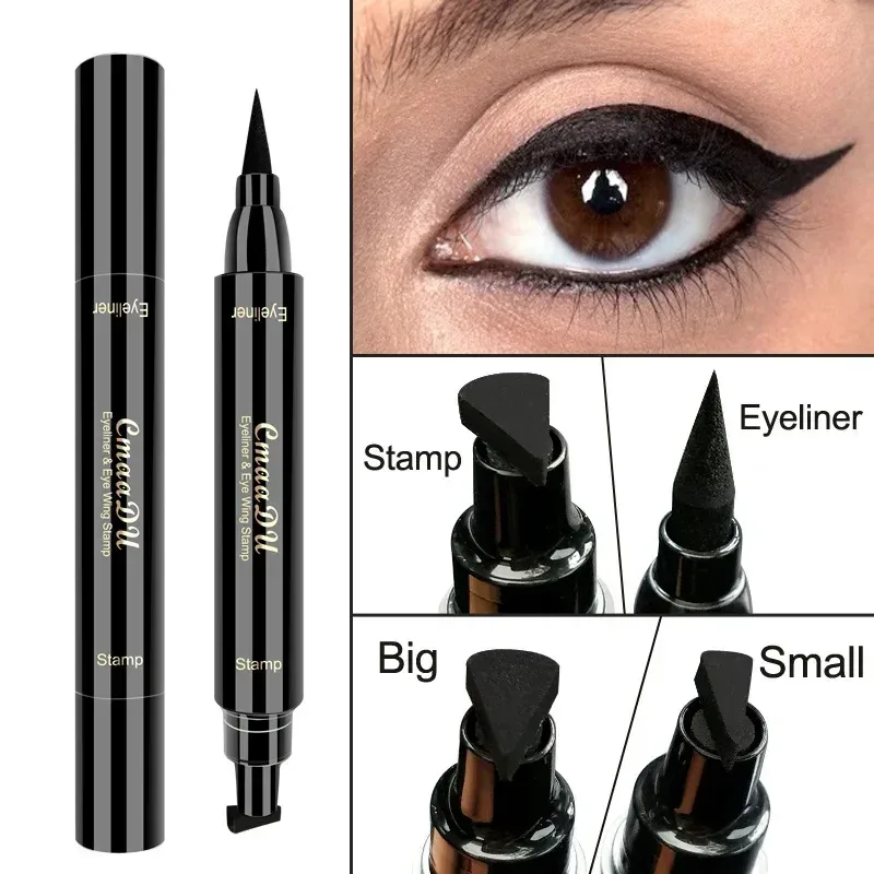 1pcs Big Double-headed seal eyeliner Waterproof and quick-drying black liquid eyeliner small lash glue pen Eye makeup cosmetic — image 6