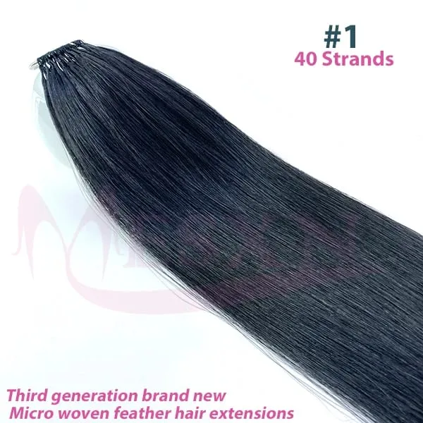 Third New Feather Hair Extensions 100% Human Hair Real Natural Hair Comfortable And Invisible Brown Blonde 613 Color — image 8