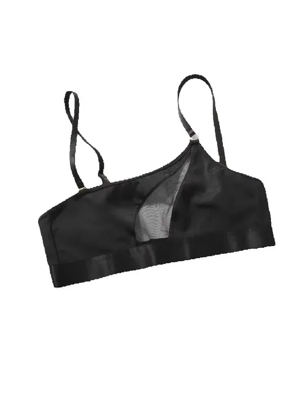 Women Underwear Set Mesh See Through Transparent Push Up Lingerie Wireless Bras Unlined Thin Soft Female Intimates — image 2