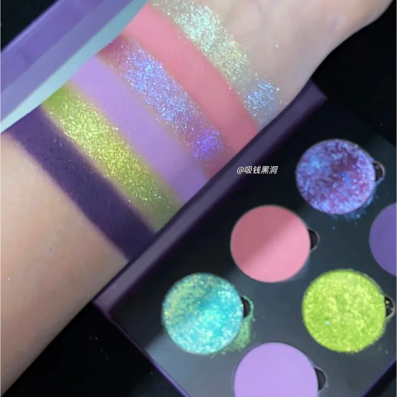 6 Color Eyeshadow Platte Green Matte Chameleon Shimmer Glitter High Pigmentated Eye Shadow Gothic Eyemakeup