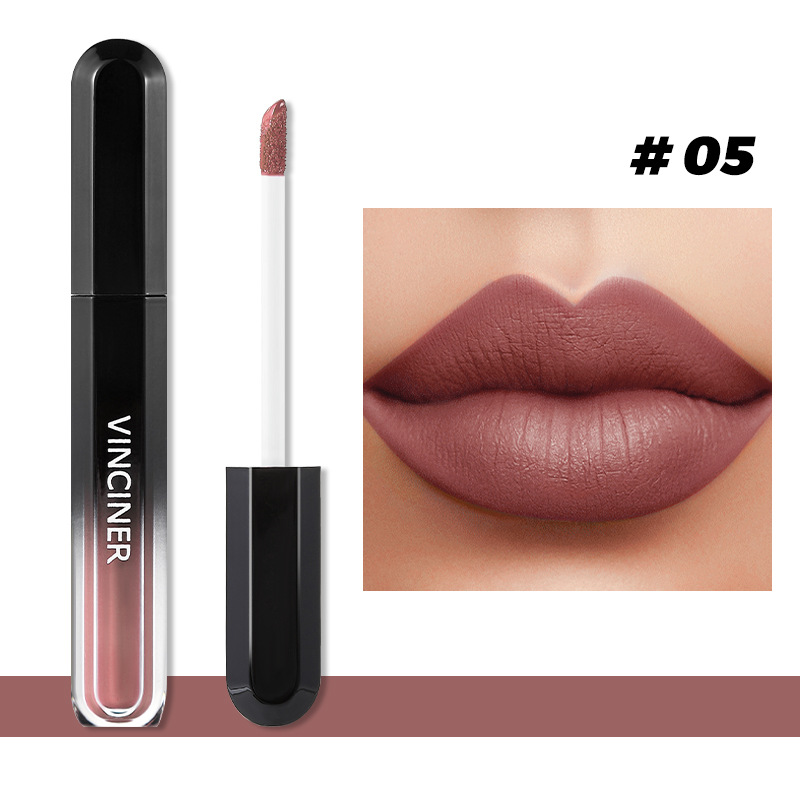 12 Colors Liquid Lipstick Matte Dark Brown Lip Gloss Cosmetic Waterproof Red Lip Glaze Non-stick Cup LongLasting Lip Tint Makeup