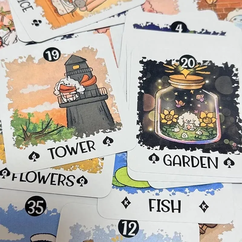 Boji Blog Lenormand Deck English Version 39pcs A Rabbit's Journey Through Destiny Divination Tarot Card for Tarot Lovers