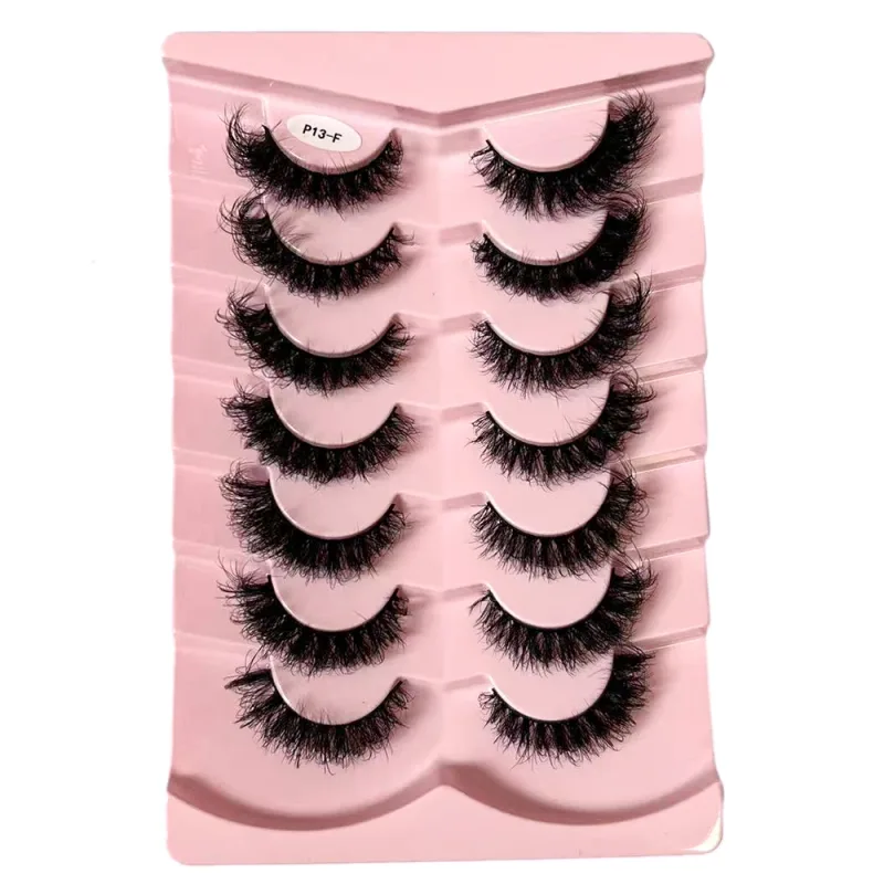 7 Pairs False Eyelashes Wispy Lashes Natural Look Fake Eyelashes Faux Mink Fluffy Strip False Lashes Pack — image 11