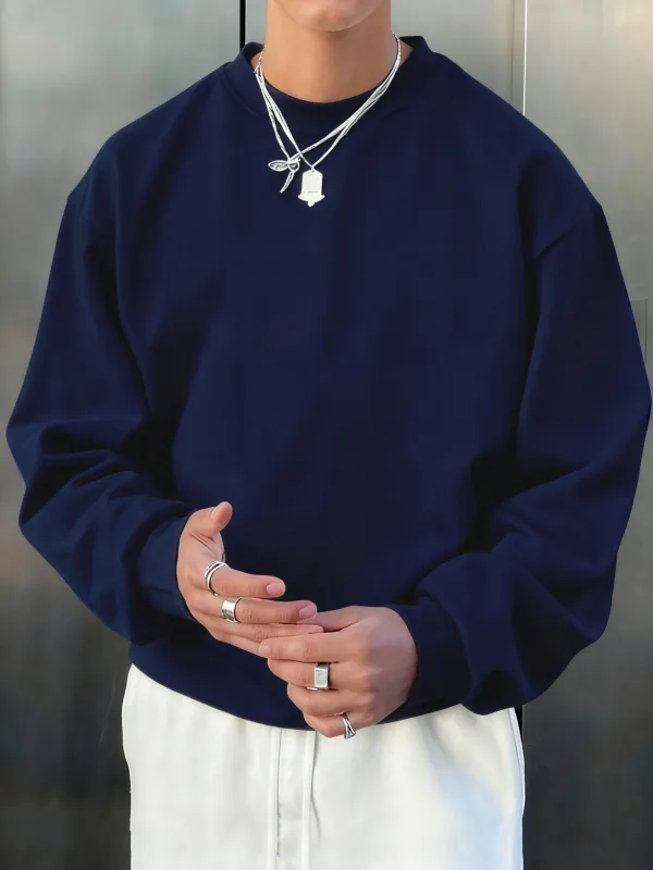 Herenfleece Herfsttop Straat All-Match Pullovers Comfortabele Basics Sweatshirts Sport Casual Sportkleding Dagelijks Zachte kleding — image 4