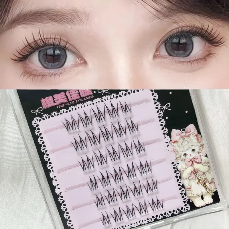 Glue-free Natural Korean False Eyelashes Clusters 6/10/20 Rows Curling Girl Group Eyelash Extension Perfect Daily Eye Makeup — image 4